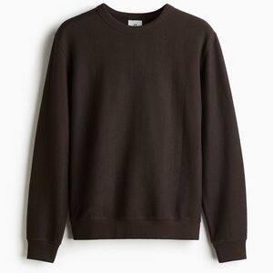 H&M BROWN REGULAR FIT HERRINGBONE-PATTERNED SWEATSHIRT SIZE XL